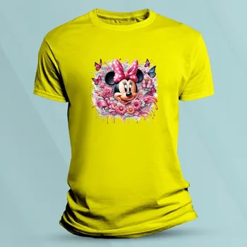 Chlapecké oblečení Bavlněné dětské tričko Minnie Flowers Žlutá velikost 140 (9-11 let)