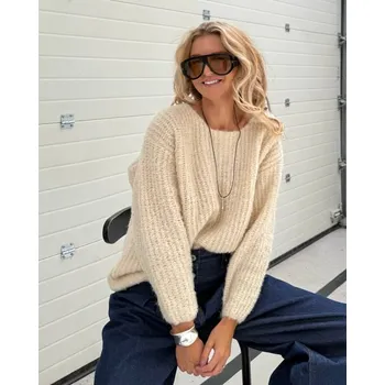 Dámský svetr BeChick Krémový svetr Bubble BeChick ❤