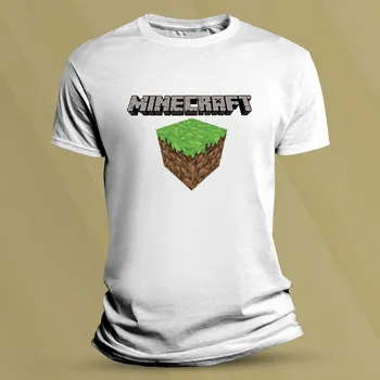 Chlapecké tričko Dětské bavlněné tričko Minecraft kostka Bílá velikost L