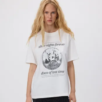 Dámské tričko Reserved - Tričko s potiskem - krémová - ZQ837-01X - ZQ837-01X-M