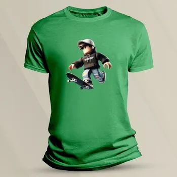 Bavlněné dětské tričko Roblox černý velikost 116 (5-6 let) Zelená