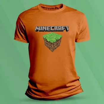 Dětské bavlněné tričko Minecraft kostka velikost 116 (5-6 let) Oranžová