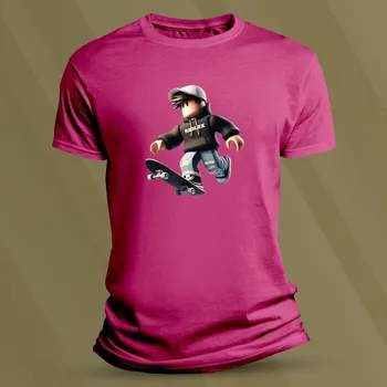 Chlapecké tričko Bavlněné dětské tričko Roblox černý velikost S Fuchsia