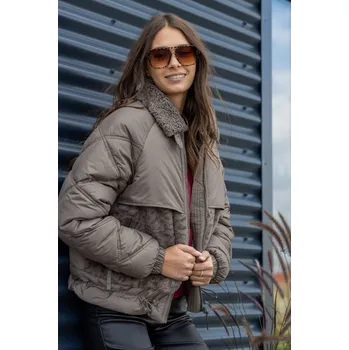 Dámské tričko Q/S s.Oliver zimní bunda s kožíškem hnědá Velikost: XS