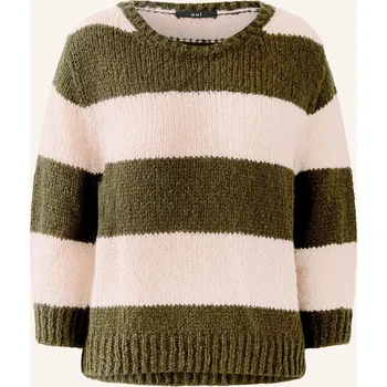 Dámský svetr Oui Dámský Svetr S 3/4 Rukávem, khaki / světle růžová, 38