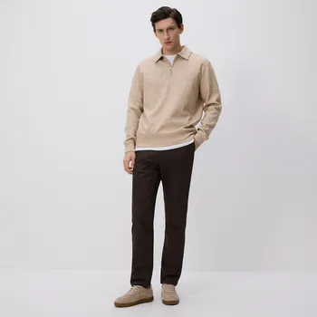 Reserved - Bavlněné kalhoty chino slim - tmavě hnědá - 254BK-89X - 254BK-89X-38