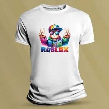 Bavlněné dětské tričko Roblox hráč 2 Bílá velikost 128 (7-8 let)