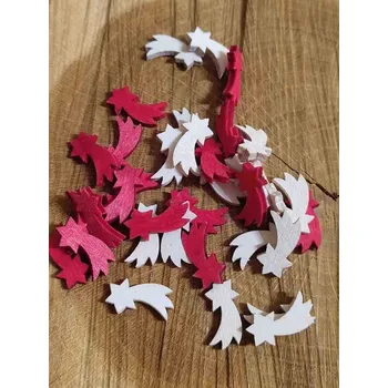 Vánoční dekorace Dřevěná dekorace kometa k nalepení 36 ks, Balení 35 ks