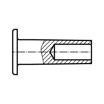 Nýt PROFISTYL DIN 7338B Nýt s plochou hlavou polodutý, forma B měď CU Varianta: DIN7338B Nýt s plochou hlavou polodutý, forma B CU 5x10