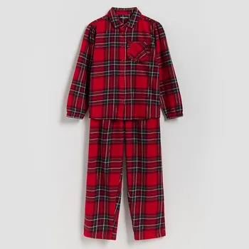 Dívčí spodní prádlo Reserved - Kostkovaná pyžamová souprava z bavlny - červená - 677HD-33X - 677HD-33X-U86