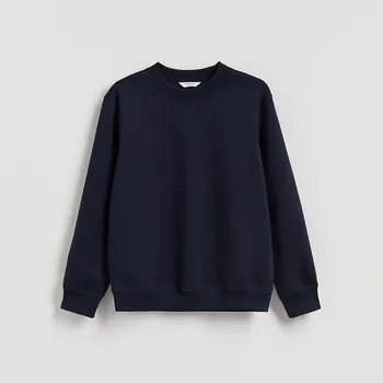 Pánská mikina Reserved - Hladká mikina s vysokým podílem bavlny - tmavomodrá - 6928H-59X - 6928H-59X-M