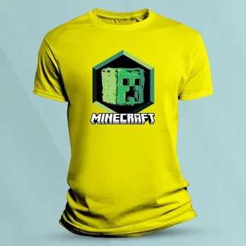 Dětská móda Bavlněné dětské tričko Minecraft Movie Žlutá velikost 104 (3-4 roky)