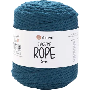 Příze Yarn Art Macrame Rope 5 mm 85 m 789 Blueish Šňůra