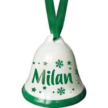 Bytová dekorace Nekupto Vánoční zvonek se jménem - Milan