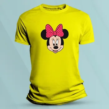 Chlapecké oblečení Bavlněné dětské tričko Myška Minnie Žlutá velikost 116 (5-6 let)