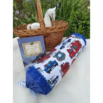 Povlak na dekorativní polštářek Podhlavník - pro chlapečka - Policie a Hasiči