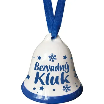 Bytová dekorace Nekupto Vánoční zvonek s potiskem - Bezvadný kluk