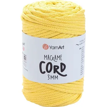 Galanterie Yarn Art Macrame Cord 3 mm 85 m 754 Yellow Šňůra