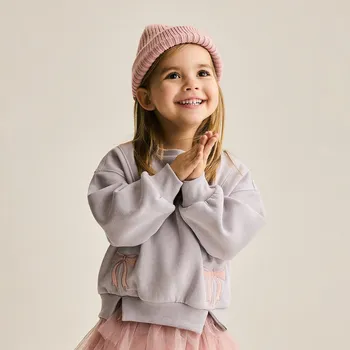 Dívčí mikina Reserved - Mikina s výšivkou - světle šedá - 596GT-09X - 596GT-09X-110