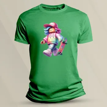 Bavlněné dětské tričko Roblox skejťačka velikost 104 (3-4 roky) Zelená