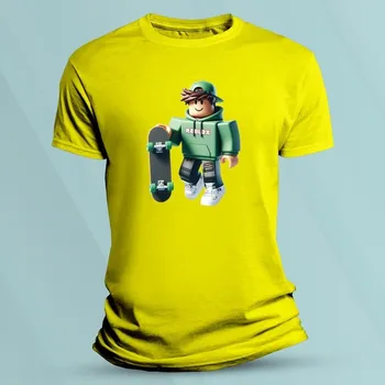 Dětská móda Dětské bavlněné tričko Roblox zelený Žlutá velikost 104 (3-4 roky)