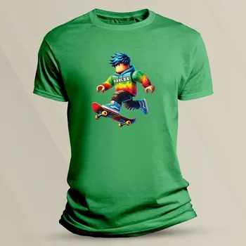 Dětské bavlněné tričko Roblox na skejtu velikost 152 (12-13 let) Zelená