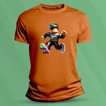 Chlapecké tričko Dětské tričko s potiskem Roblox barevný skejťak velikost 104 (3-4 roky) Oranžová