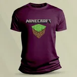 Dětské bavlněné tričko Minecraft kostka velikost 104 Vínová