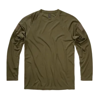 Pánská móda Tričko Quick Dry Shirt Longsleeve, Brandit, Olivové, XL