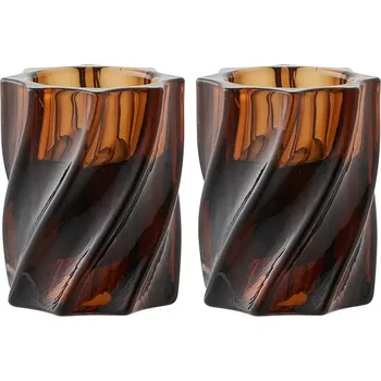 Svícen Sada svícnů House Nordic 6 x 7,5 cm 2-pack hnědá barva 4561202 82X