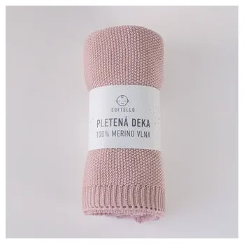 Dětsný nábytek Pletená merino deka SOFTELLO - ABA tmavoružová