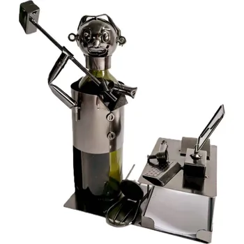 Stojan na víno Kovový stojan na víno, motiv rozlobený manažer