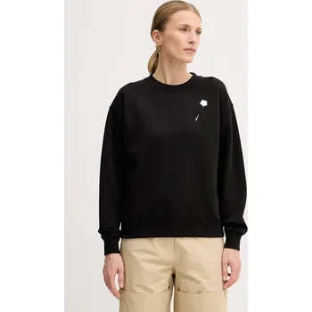 Dámská mikina Bavlněná mikina Kenzo dámská, černá barva, s aplikací, FF52SW1744MF.99J 99X, vel. XS