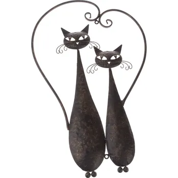 Dakls Kovová dekorace na zeď Cats, 52 cm
