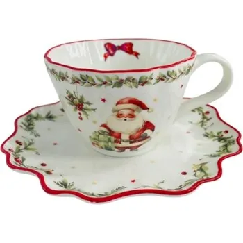 Vánoční dekorace Šálek s podšálkem – vánoční dekor