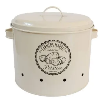 Dóza na potraviny Béžová kovová – 23 cm