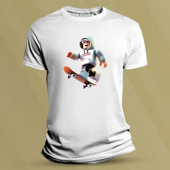 Chlapecké tričko Bavlněné dětské tričko Roblox skin Bílá velikost 128 (7-8 let)