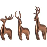 J-line Set tří měděných sošek Reindeer 16 cm