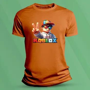 Chlapecké tričko Dětské tričko s potiskem Roblox hráč velikost 140 (9-11 let) Oranžová