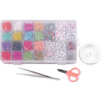 Korálek Pro Háčkování Set ke korálkování v boxu s nářadím Balení produktu: 1 sada, Varianta: mix