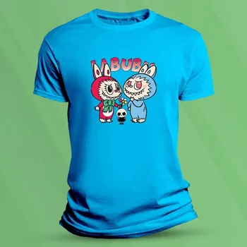 Chlapecké tričko Bavlněné dětské tričko Zlobiví Labubu velikost 104 Azurová