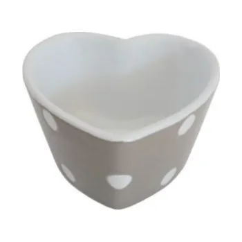 Forma na pečení Romantická šedá zapékací miska ve tvaru srdíčka z glazované keramiky. Stylové nádobí Isabelle Rose, ideální pro servírování i zapékání.