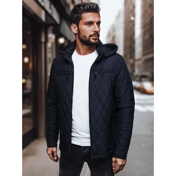 Pánská bunda s kapucí prošívaná Dstreet TX4988 - výprodej Barva: Černá, Velikost: L