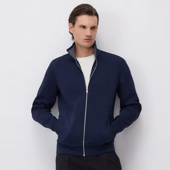 Pánská mikina Reserved - Hladká mikina se stojáčkem - tmavomodrá - 6936H-59X - 6936H-59X-L