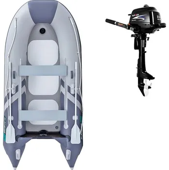 Člun Člun GLADIATOR CLASSIC B330AD light dark grey- nafukovací člun s vysokotlakou podlahou - sada: se spalovacím motorem PARSUN F2,6 1,9 kW