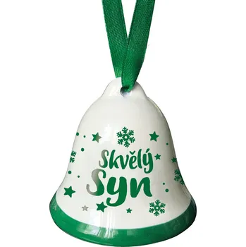 Bytová dekorace Nekupto Vánoční zvonek s potiskem - Skvělý syn