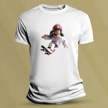 Chlapecké tričko Dětské bavlněné tričko Roblox pro holky Bílá velikost M