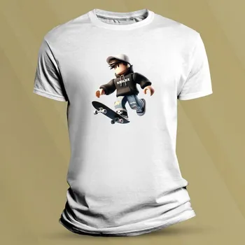 Bavlněné dětské tričko Roblox černý Bílá velikost 152 (12-13 let)