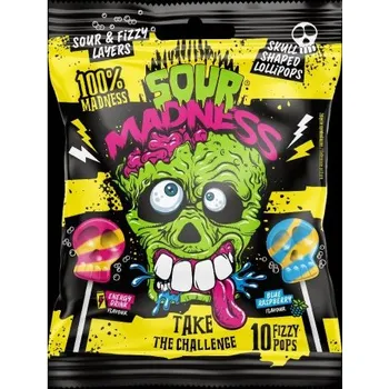Bonbon Sour Madness Lollipop 90g, kyselá lízátka