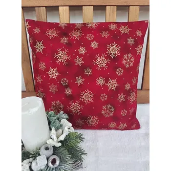 Povlak na dekorativní polštářek Povlak na polštářek 40 x 40 cm zlaté vločky na vínové